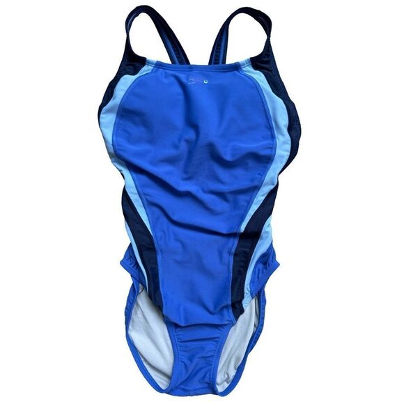 Speedo Heather Quantum Splice Swimsuit Size 6 Hyper Blue NWT - Picture 1 of 12